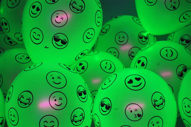 UV Blacklight Emoji Print Balloons